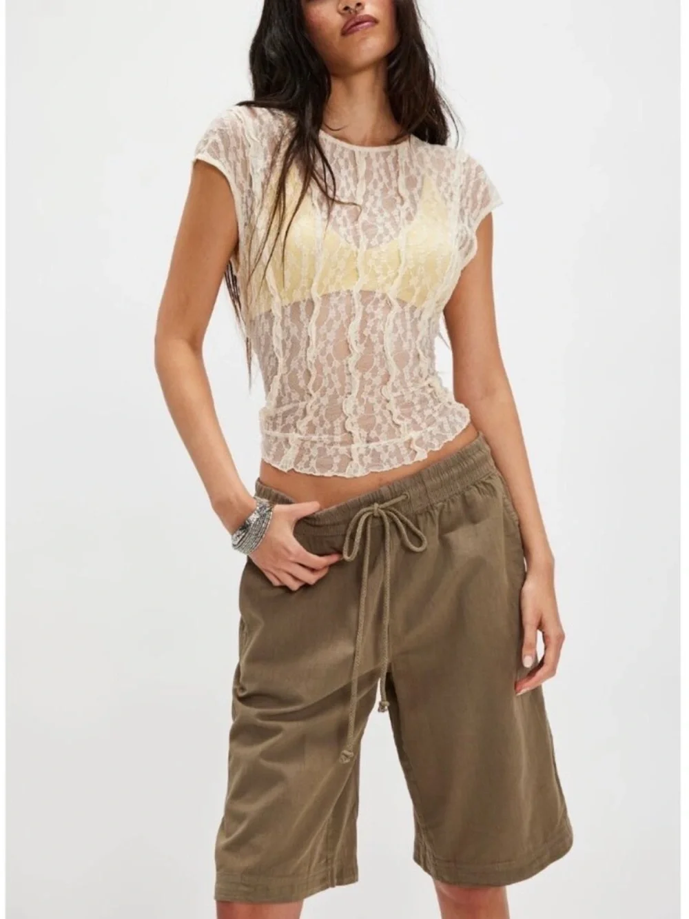 9170. Free People Saylor Poplin Pull-On Shorts